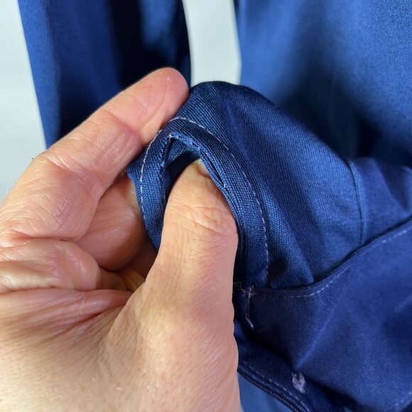 Vintage 1970s Tami Navy Blue Button-Up Shirt Collared Polyester - Picture 8 of 13